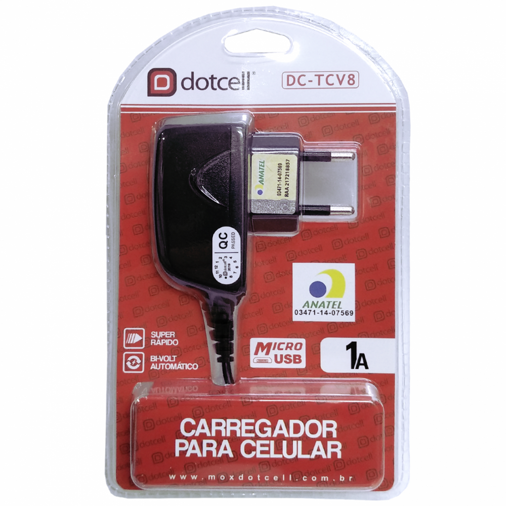 Carregador Dotcell V8 Micro Usb - LojasLex